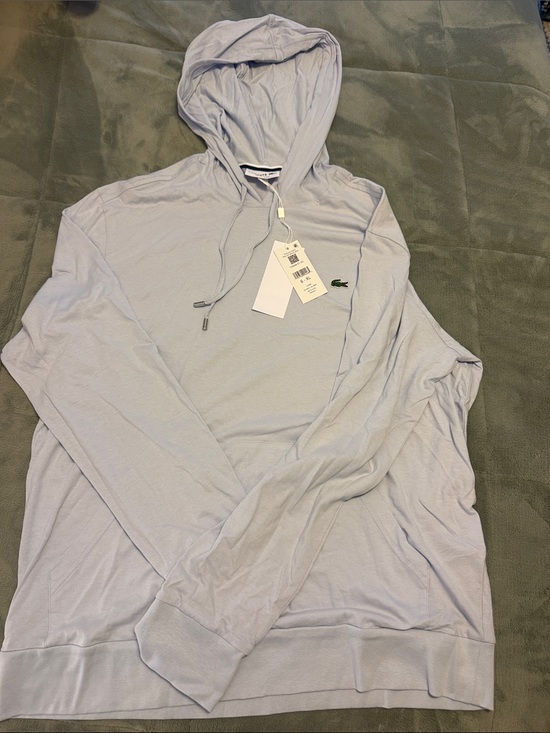 Lacoste Other - Lacoste Pale Blue Lightweight Hooded Long-Sleeve